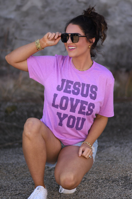 Graphic Jesus Loves You Tee
